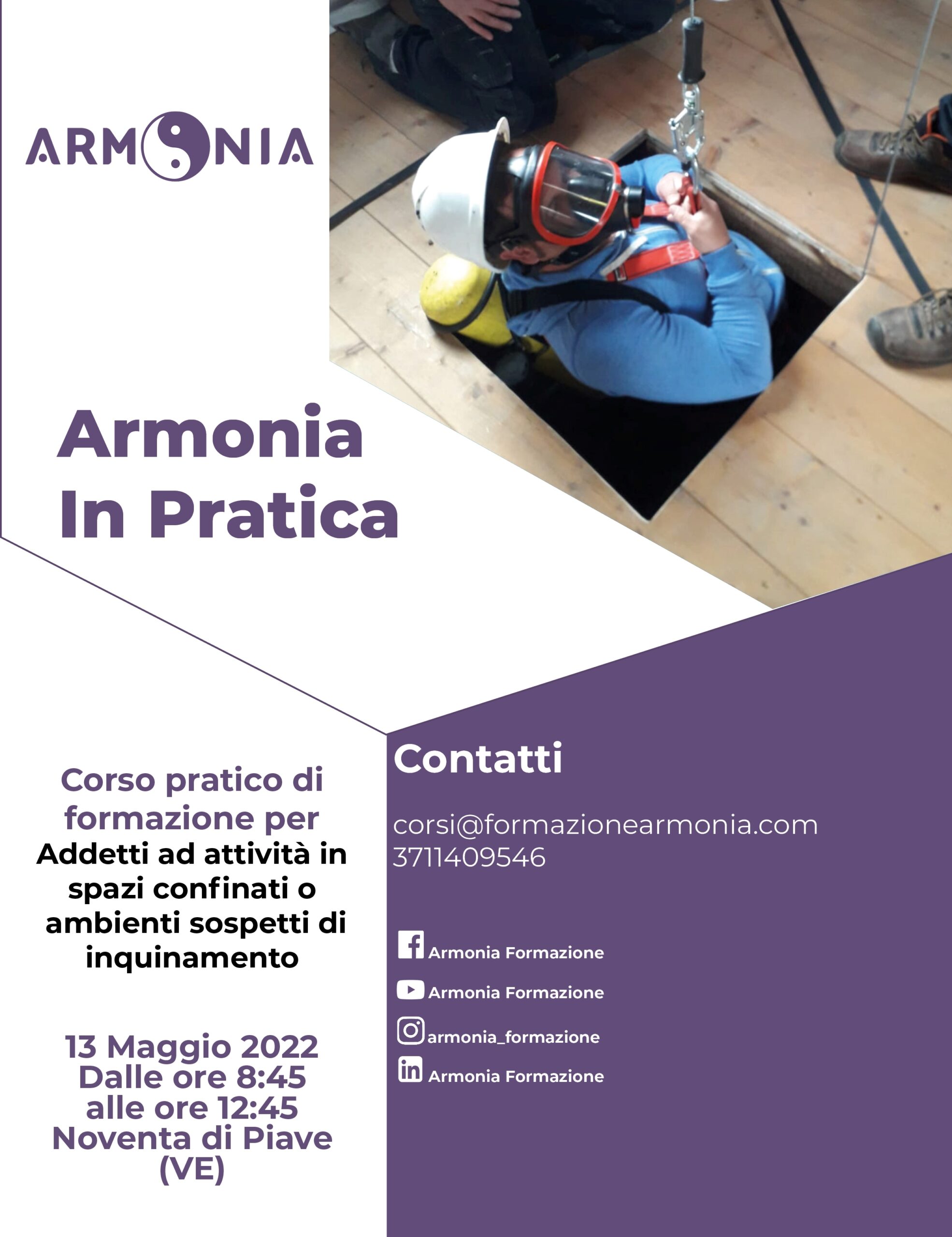 volantino formazione armonia spazi confinati